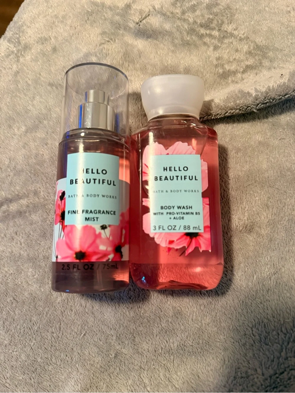 Bath and Body works spray and body wash.